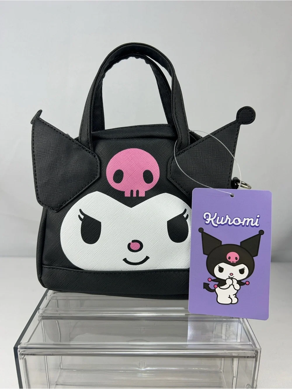 Kuromi Black Kids Character Tote Bag - Cute Skull Accent